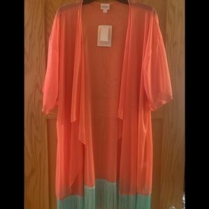 LulaRue large Monroe-coral with turquoise fringe